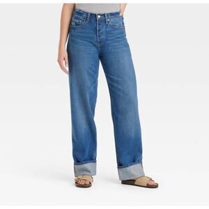 Universal Thread Women's Mid-Rise Baggy Jeans Classic 90's Vintage Straight Fit